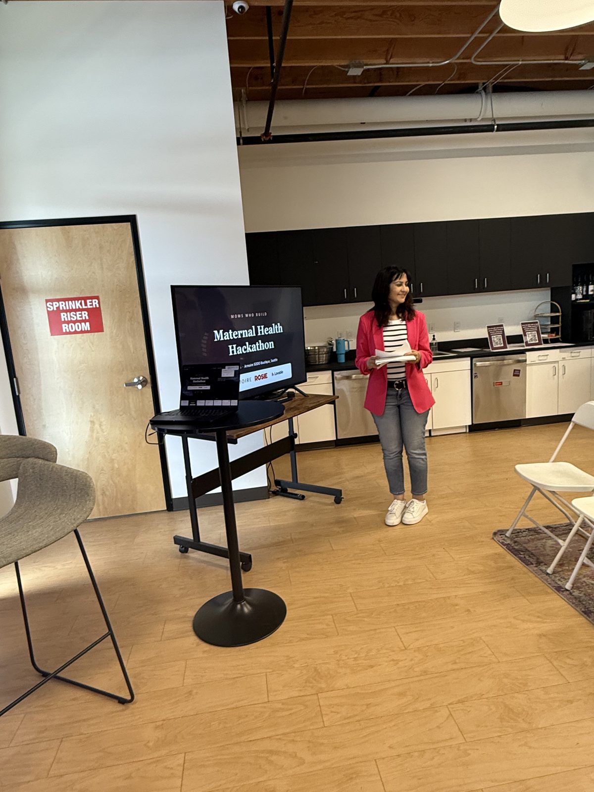 Welcome sign for the Maternal Health Hackathon